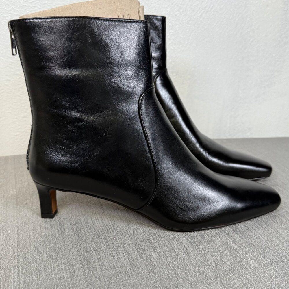 Madewell The Dimes Kitten-Heel Boot in Crinkle Leather NN026 Modern Elegance - Picture 10 of 13